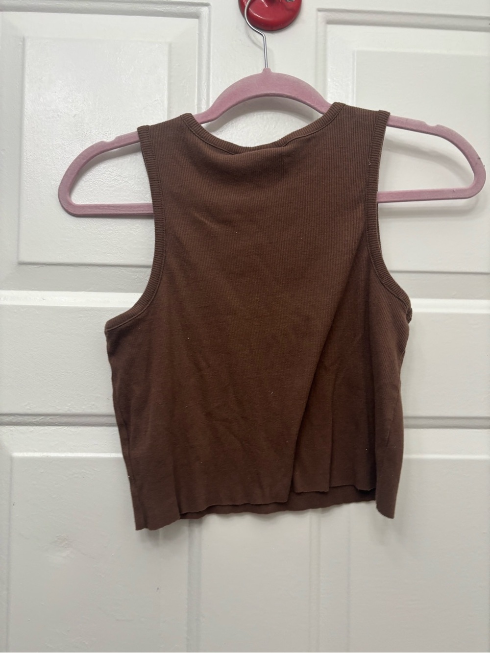 Women’s Ribbed Tank Top - Brown - Picture 2 of 5
